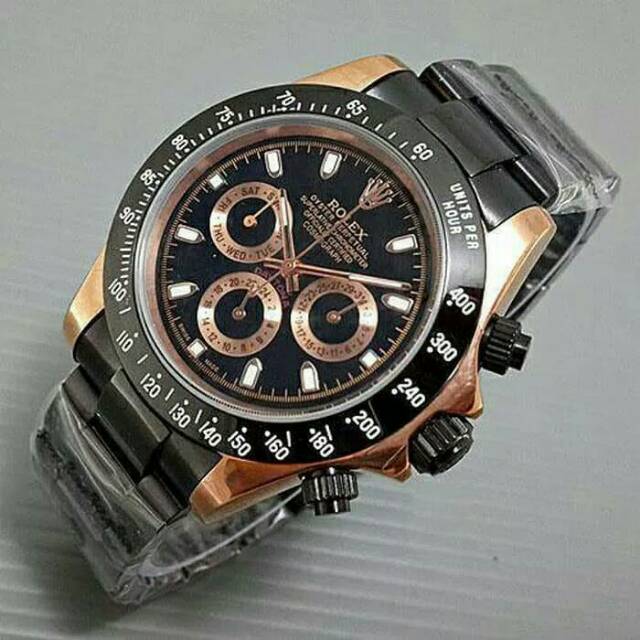 Jam Tangan Pria / Cook Rolex Daytona Gold Rantai Automatic