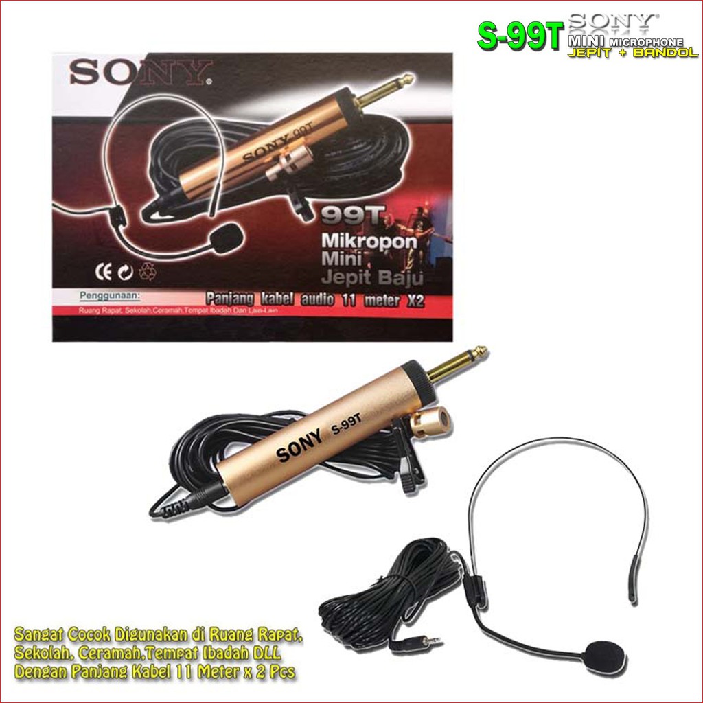 SONY Mikrofon Condenser Clip On Microphone 99T Mic Jepit - Mic Imam