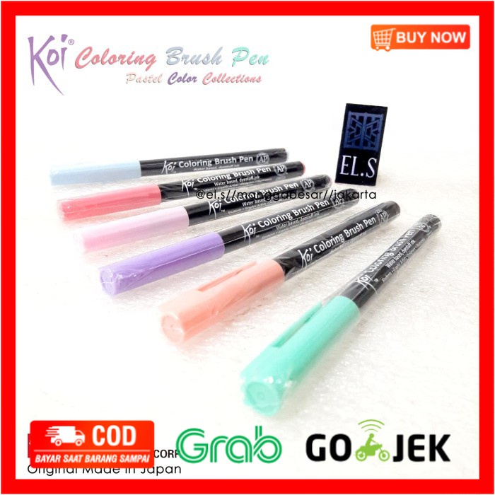 

(BISA COD) Sakura Koi Coloring Brush Pen Pastel Collection Set 6 Warna