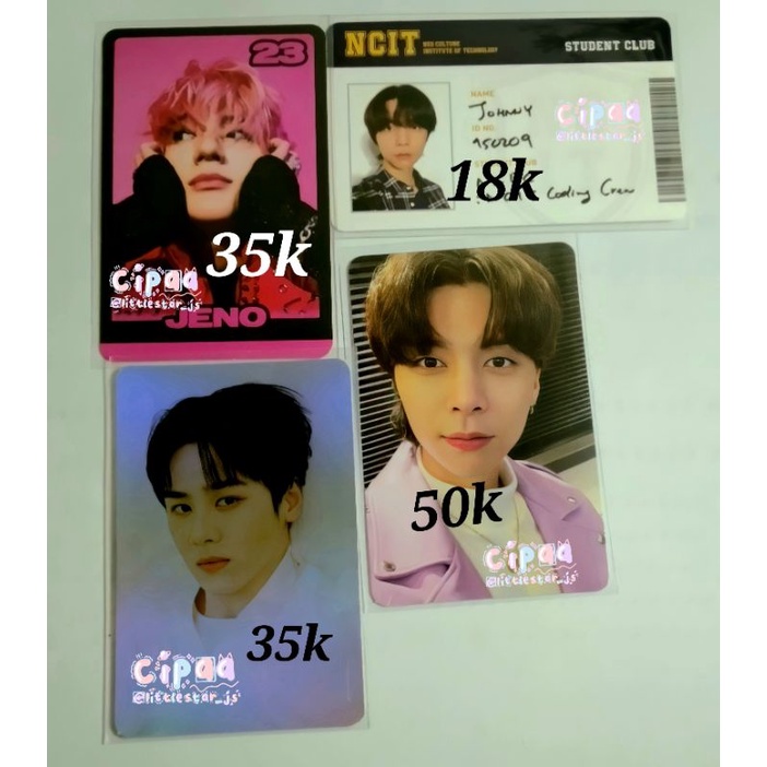 photocard NCT wayv Johnny universe, idc johnny, kun sg22, jeno trading card glitch mode