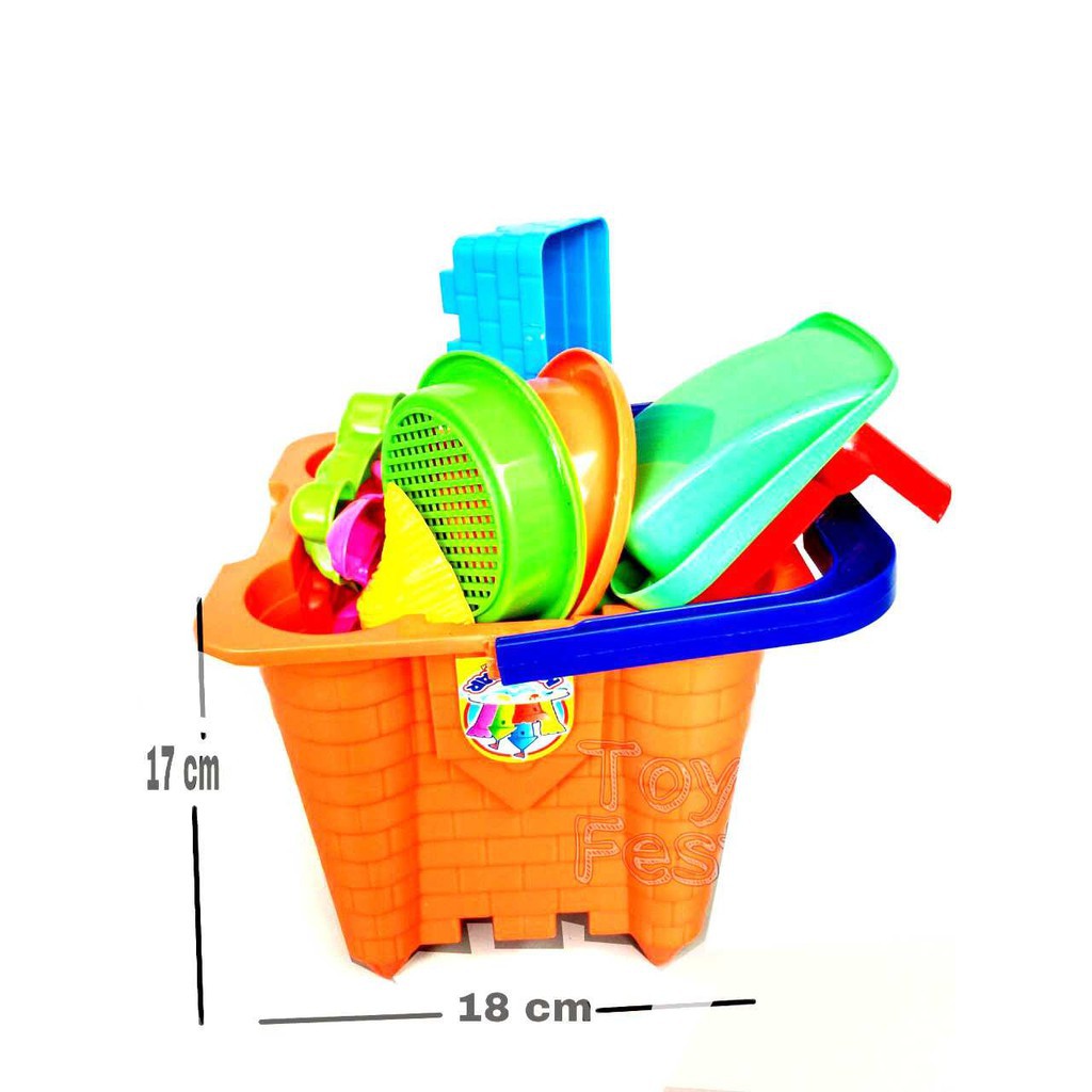 TERMURAH Ember Istana Pasir Mainan Anak Sekop Ikan Siput Orens Sedia Toys Kids TERLENGKAP