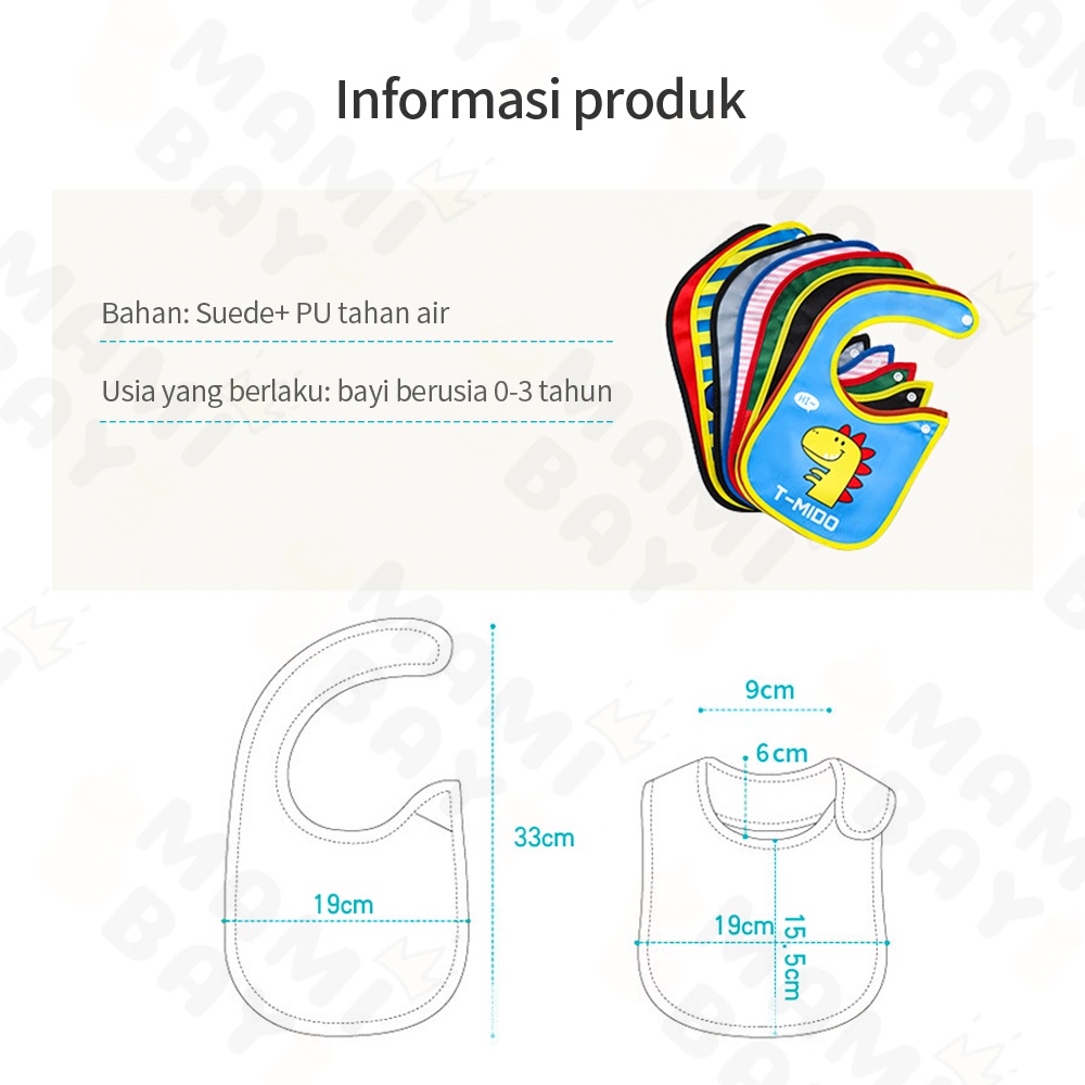 Mamibayi Celemek bayi  bahan beludru waterproof bibs slaber bayi