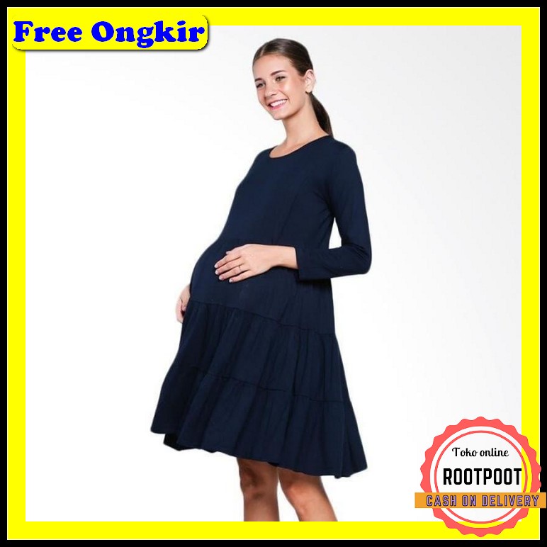 Gamis Harian Wanita Ibu Ibu Hamil Diana Denim Jumbo Big Size Ld 120 13 Baju Hamil Dan Menyusui/Dress