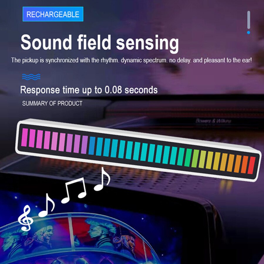 BLINGO x Perfin PFLG10 Lampu LED RGB Bar Strip Spectrum Audio Indicator Music Sound Control Lamp Music Atmosphere Light