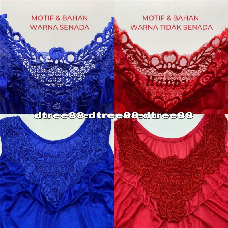 Dtree . lingerie baju tidur sexy satin fit xxl/ lingerie happy sexy