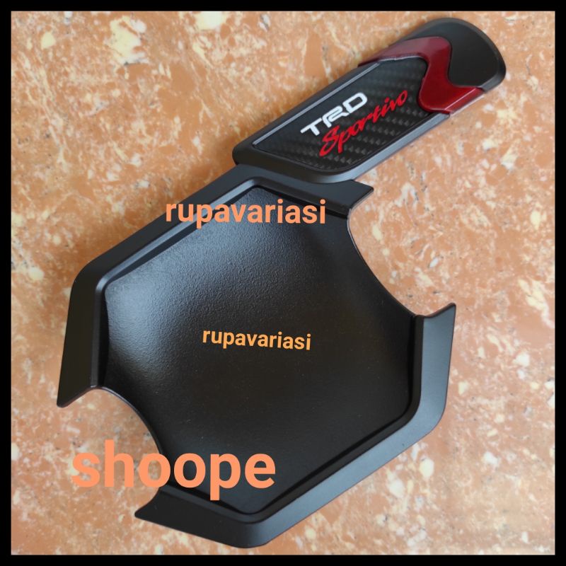 cover Outer mangkok &amp; handle pintu mobil Toyota RUSH / terios LAMA 2006 sampai 2017 ultimo 2007 2008 2009 2010 2011 2012 2013 2014 2015 2016 HITAM DOFF crome chrome LOGO TRD