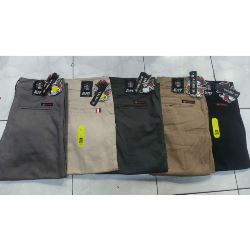 Celana chinos panjang premium halus semi slimfit size 27-38