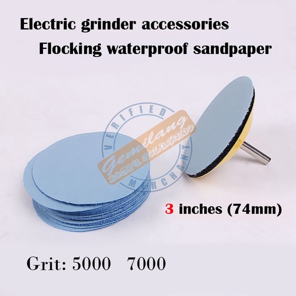 MXM Amplas Bulat Tempel Perekat  3inch 75mm 3000-10000Grit Waterproof Sandpaper