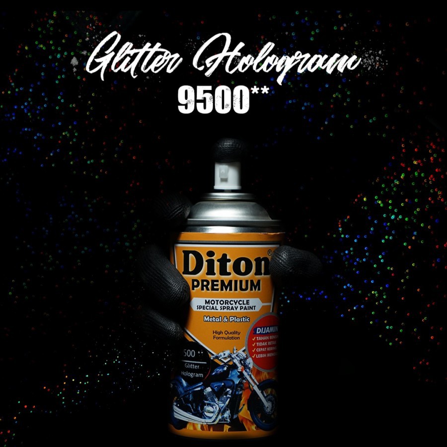 DITON PREMIUM ** 9500 GLITTER HOLOGRAM Cat Semprot 300 cc