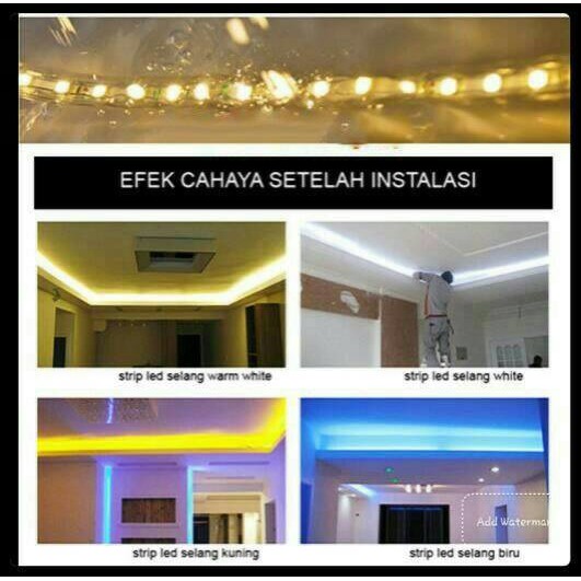 10m Lampu Led Strip Biru Konektor Selang Smd 5050 Waterprof Ip67 Langsung Pakai Etalase Plafon