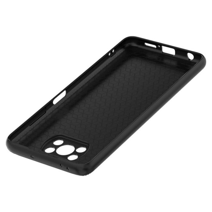 POCOPHONE X3 PRO CASE SOFTCASE FIBER PATTERN CAMERA PROTECT SILIKON KARET CASING BLACK COVER