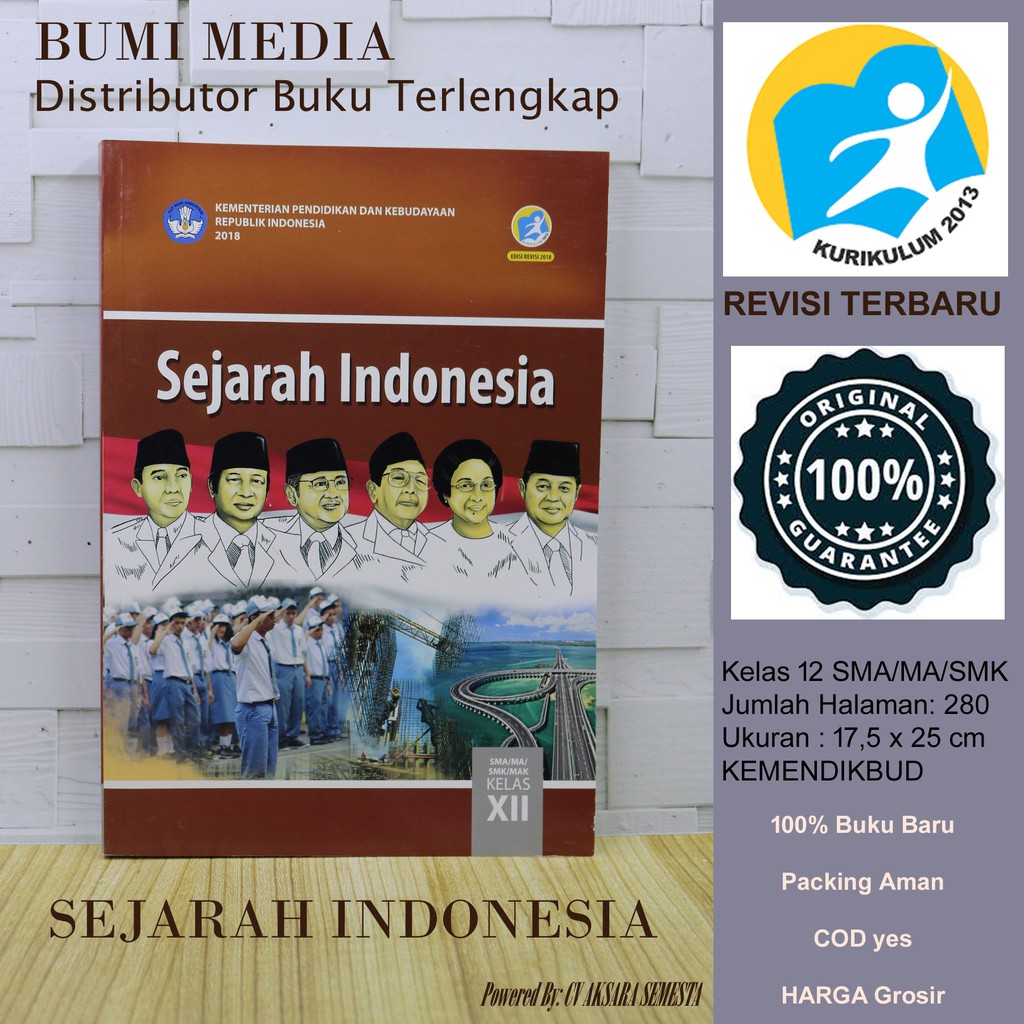 Jual Buku Paket Siswa Mata Pelajaran Mapel SEJARAH INDONESIA Kelas 12 ...