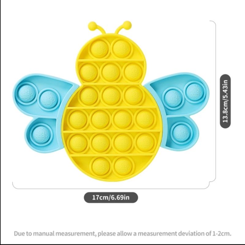 BIANCA - Mainan Anak Pop It Fidget RAINBOW Bubble Push Pop its Fidget Toys-BEE KUNING