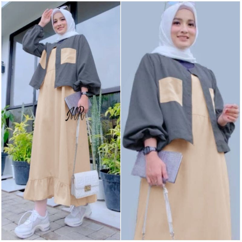 SETELAN CARDIGAN HABIRA SIZE L Pakaian Wanita Muslimah Terbaru Bepergian
