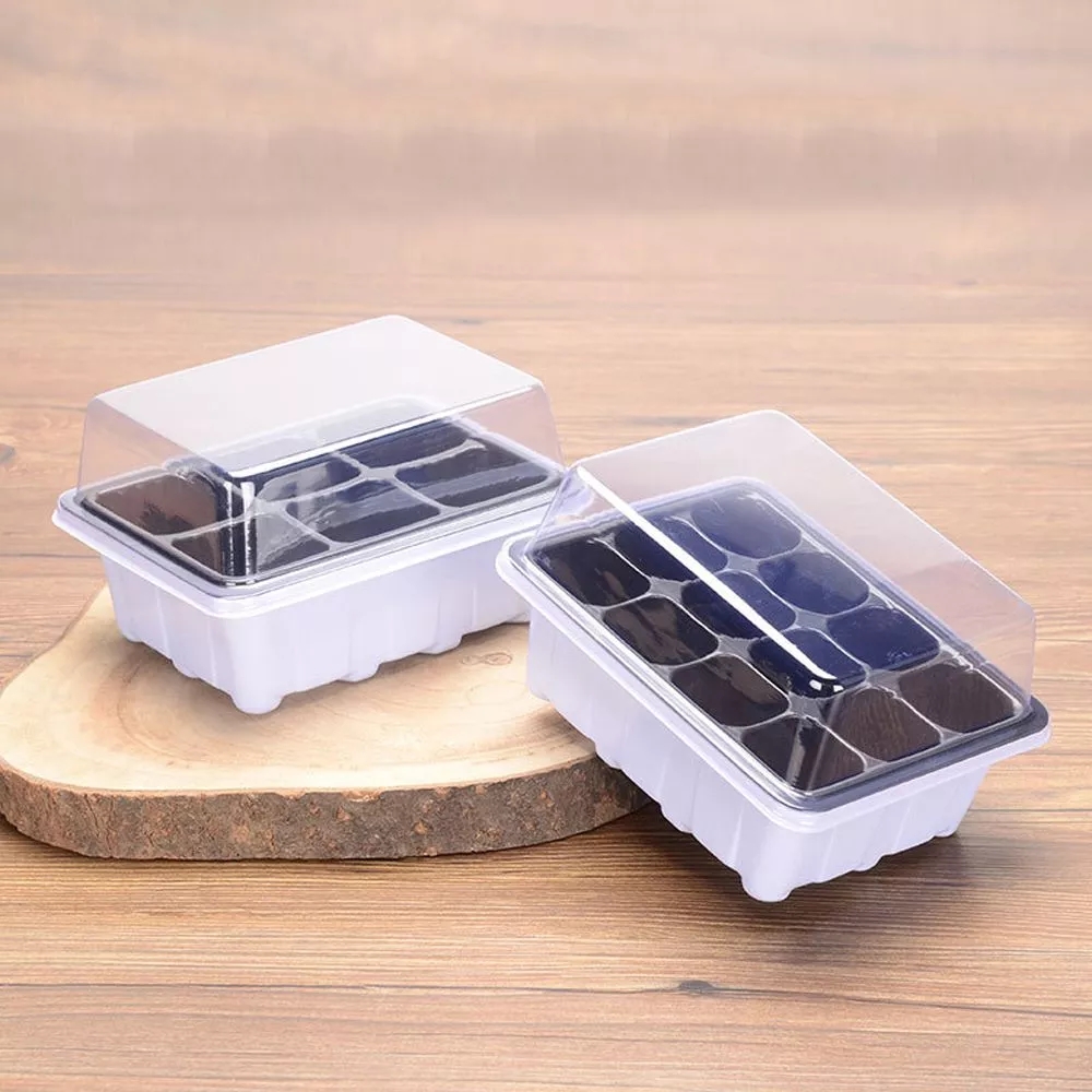 6/12 Holes Seedling Trays Seed Starter Starter Plant Flower Grow Seed Tray Box/Propagation For Gardening Grow Starting Germination Plastic Nursery Pots