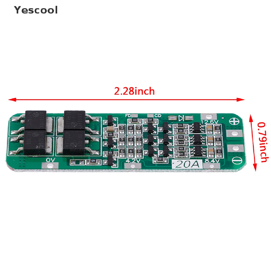 Yescool 3S 20A Li-ion Lithium 18650 Charger PCB BMS 12.6V