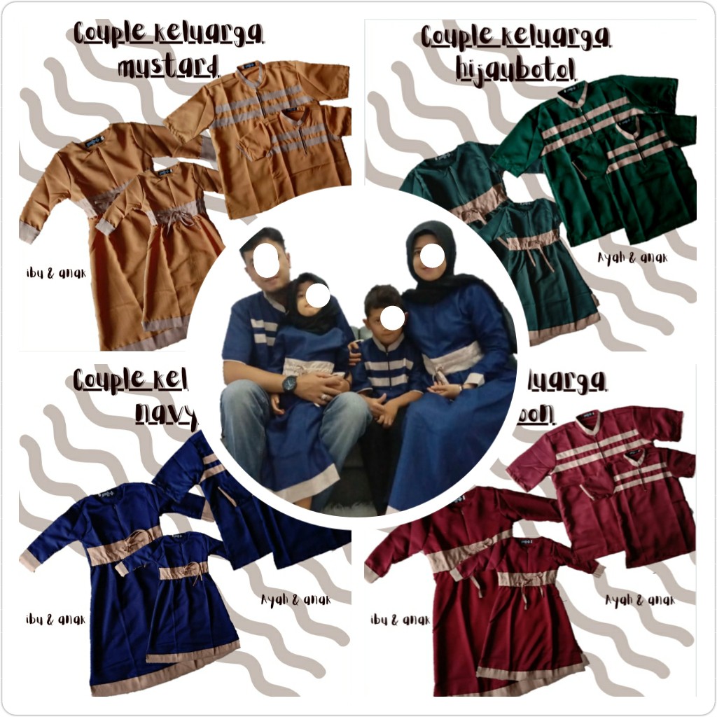 baju couple keluarga / couple keluarga couple keluarga muslim Koko dan gamis keluarga set family