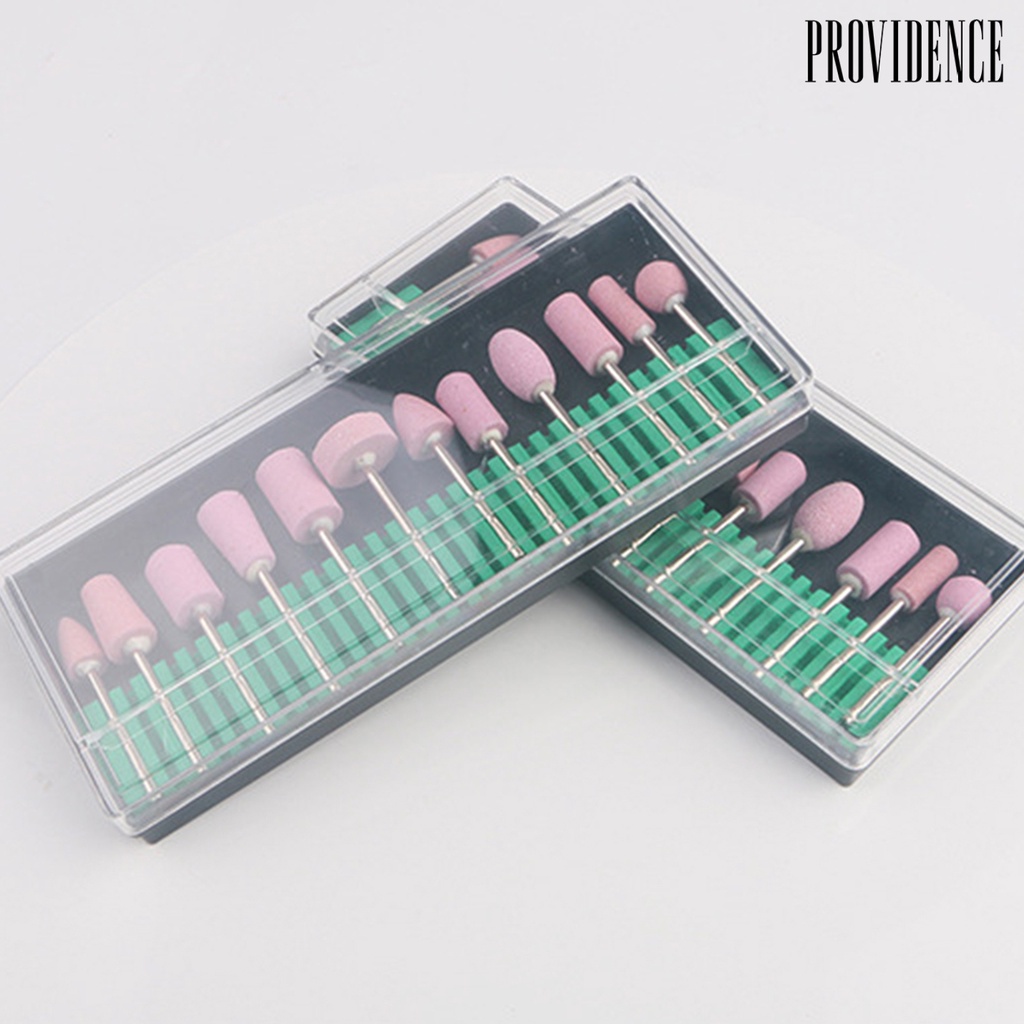 Providence 12Pcs/Set Nail Drill Bit High Strength Sandblasting Quartz Manicure Quartz Scrub Stone Buffers Nail Art Tool for Home Use