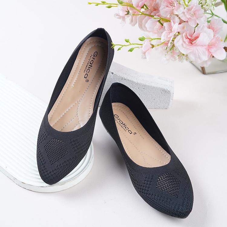 FLAT SHOES WANITA NEW KALISTA [Bahan Rajut import]