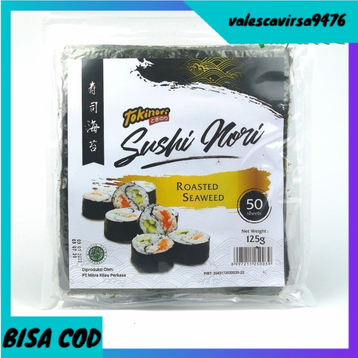 

⭐BISA COD⭐ SUSHI NORI TOKINORI ROASTED SEAWEED ISI 50LEMBAR