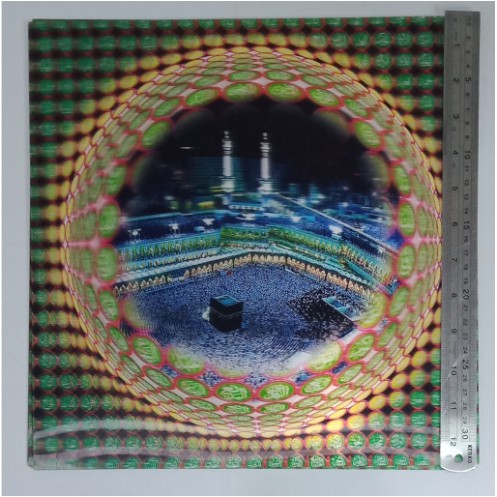 Hiasan Dinding Mekkah Bahan Plastik 5 Dimensi Ukuran 32x32 Cm