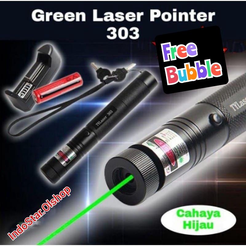 green laser pointer 303/laser hijau variasi/laser kunci pengaman⭐ IndoStar ⭐