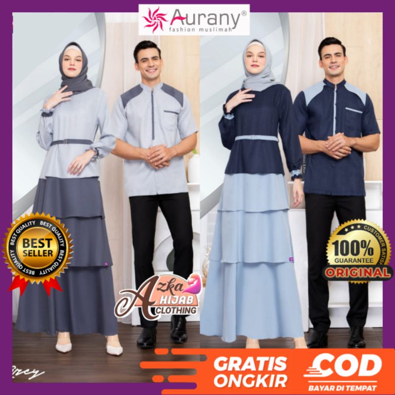 BEST SELLER COUPLE AURANY 09 / BAJU COUPLE MUSLIM / BAJU MUSLIM COUPLE SUAMI ISTRI / COUPLE LEBARAN