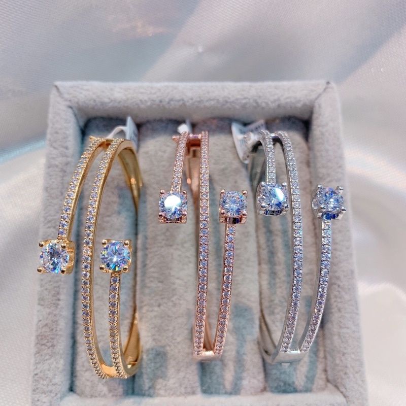 Gelang Bangle (Vier) Wanita Replika Berlian Lapis Emas (Diamond)