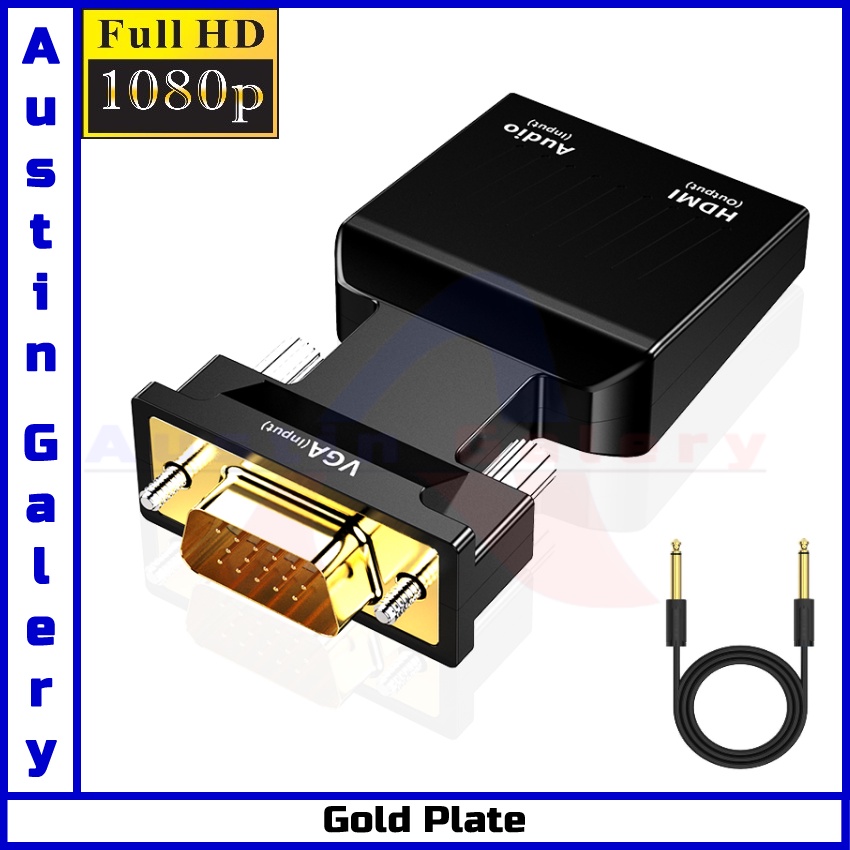 Converter VGA TO HDMI With Port Audio 3.5mm HD1080P / VGA Input TO HDMI Output With Audio Input Untuk PC Laptop HDTV Proyektor