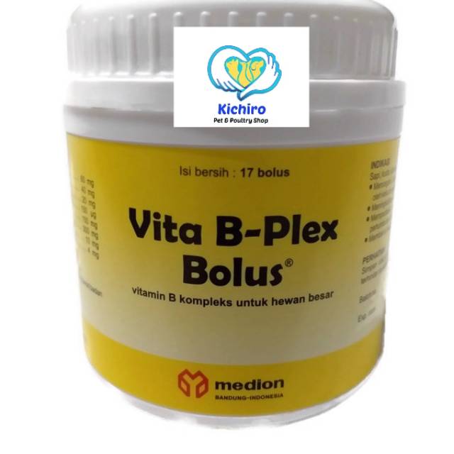 Vita B-Plex Bolus Sapi (Harga Untuk 1 Pot isi 17 Bolus), Vitamin B Kompleks Medion B Plek Bolus