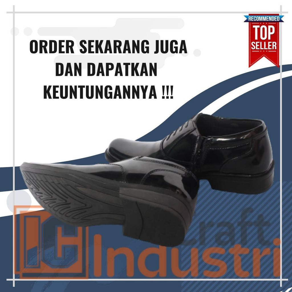 Sepatu PDH 02 POLRI Sepatu Dinas PDH Pendek Pria POLISI Security Satpam Sepatu Kerja Guru PNS Kantor Perkantoran