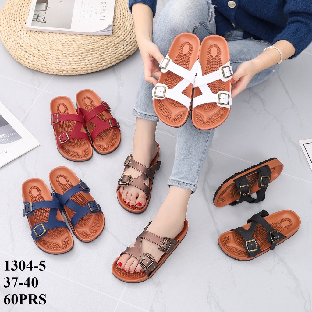 GROSIR (5 PASANG) Sandal Jelly Balance 1304-5/Sandal Slop Balance/Sandal Jelly Import Wanita