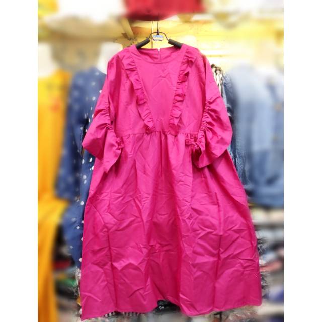 Long tunik katun ima remaja wanita rempel depan import