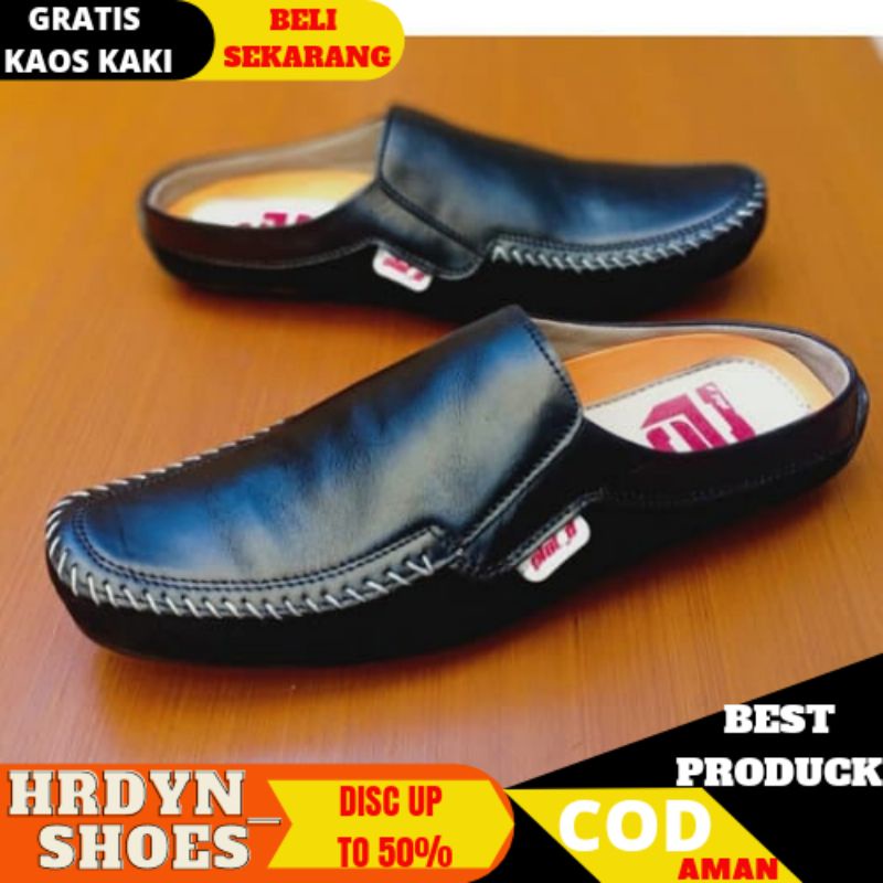 SLOP BUSTONG PLAT D KULIT SENDAL SEPATU PRIA JALAN DAN GAYA PRIA KEREN TRENDY