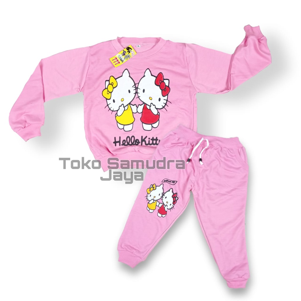 Pakaian anak perempuan Stelan anak perempuan hellow kitty Baju anak perempuan 3-4 Tahun