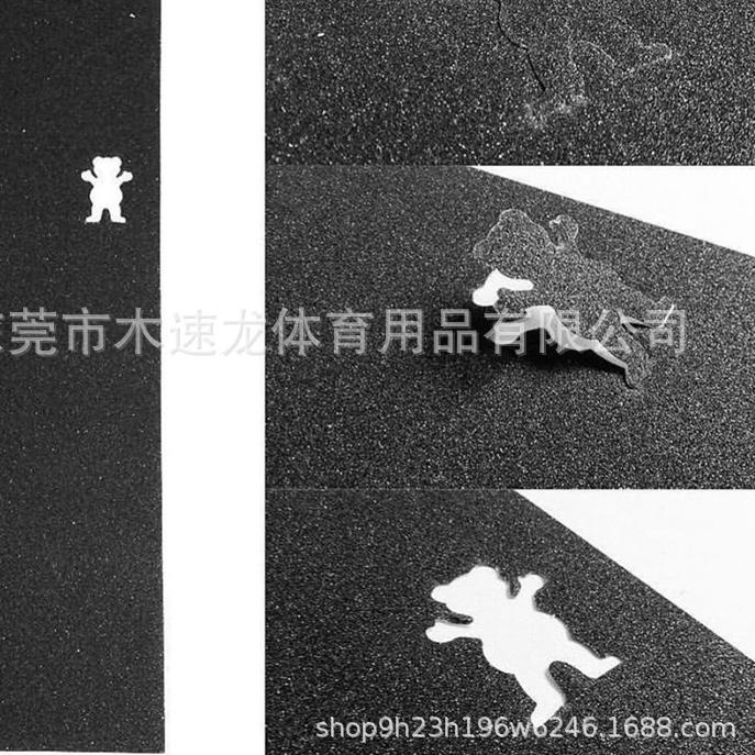 Siap skateboard beruang lubang udara GRIPTAPE skateboard listrik papan panjang stiker buram