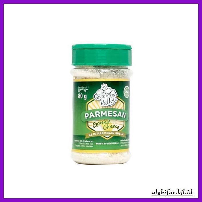 

Ujekujek- Green Valley Grated Parmesan Cheese Keju Bubuk Tabur 80Gr Mpasi -Original.