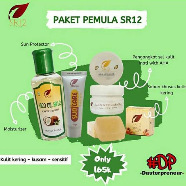 Paket Pemula SR12 untuk kulit kering, kusam, sensitif
