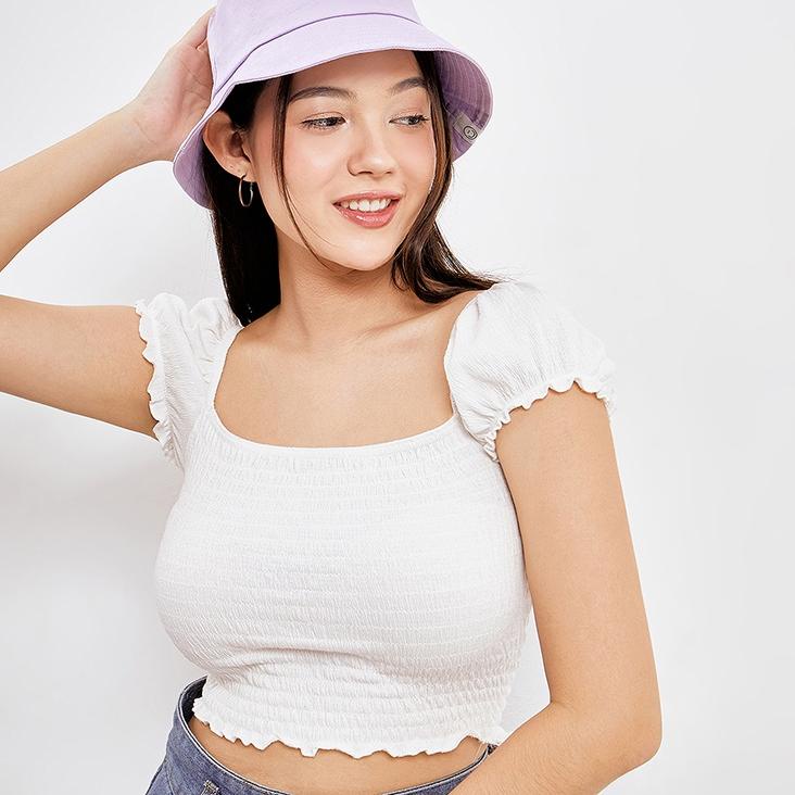 ((TERLARIS)) KKV - TOPI KEKINIAN BUCKET HAT EMOJI SENYUM WHITE / PURPLE / BLACK SMILEY FISHERMAN BUC