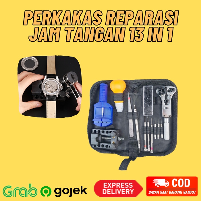 Alat Servis Jam Tangan Perlengkapan Obeng Reparasi Service Servis Jam Tangan 13 in 1
