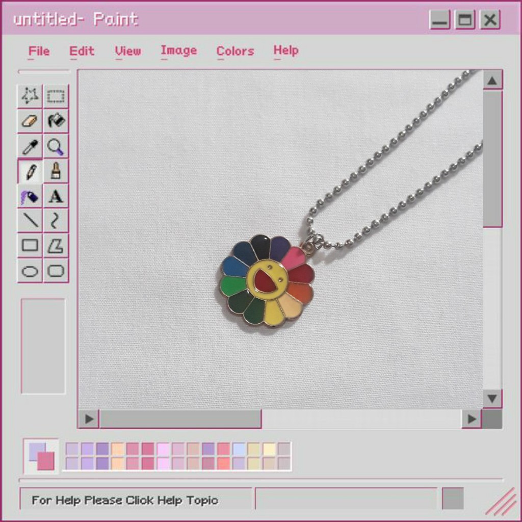 takashi murakami sunflower aesthetic necklace // kalung bunga matahari takashi murakami