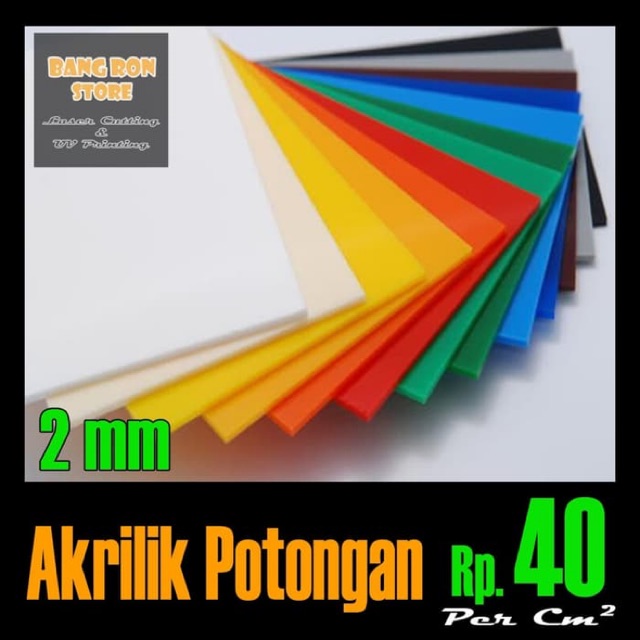  Akrilik Warna  Potongan Lembaran Laser Cutting Acrylic 2mm 