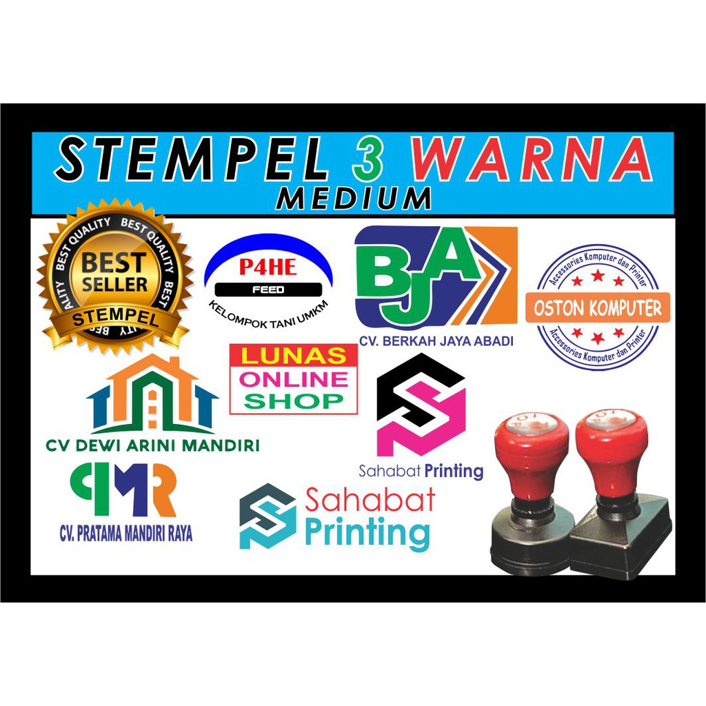 

TERMURAH! Stempel 3 Warna Ukuran Medium SIAP CAP