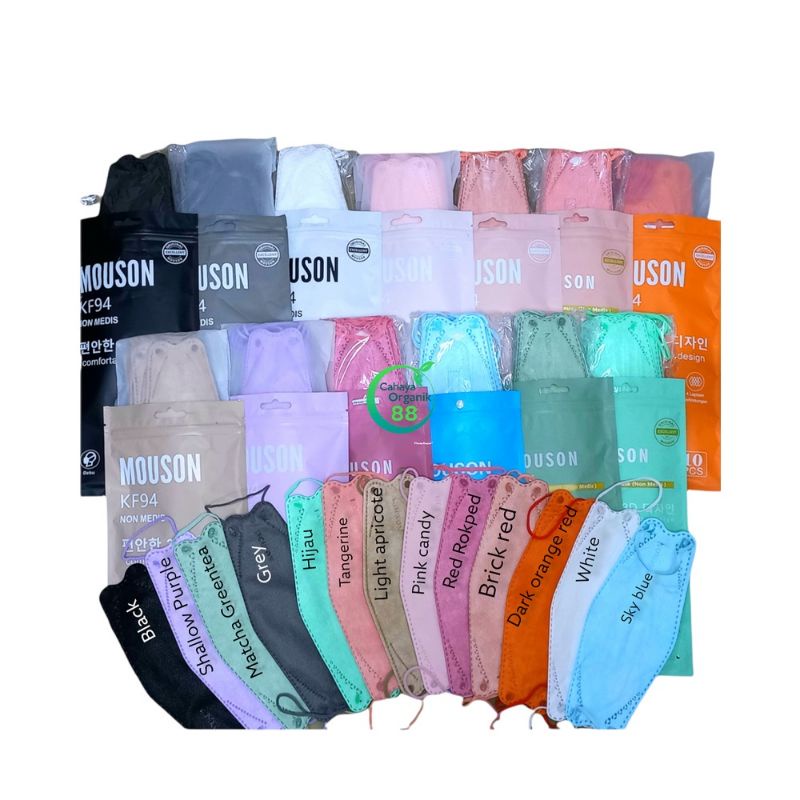 Masker / Masker KF94 4 Ply Warna Warni Mouson 1pcs