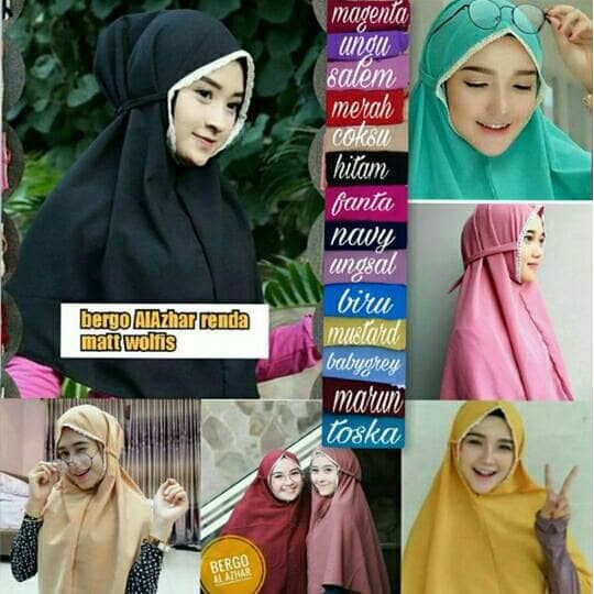 Bergo Al Azhar / Jilbab Al Azhar / Kerudung Al Azhar Wolfis Murah