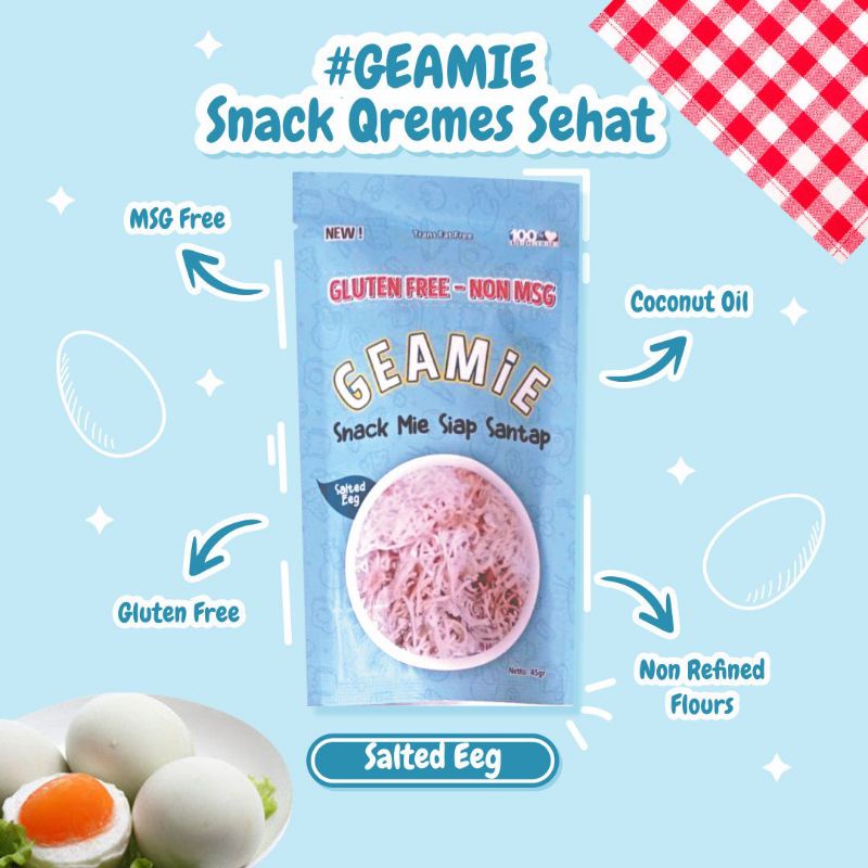 Mie snack gluten free ,Geamie Snack " Mie Kremes Sehat"