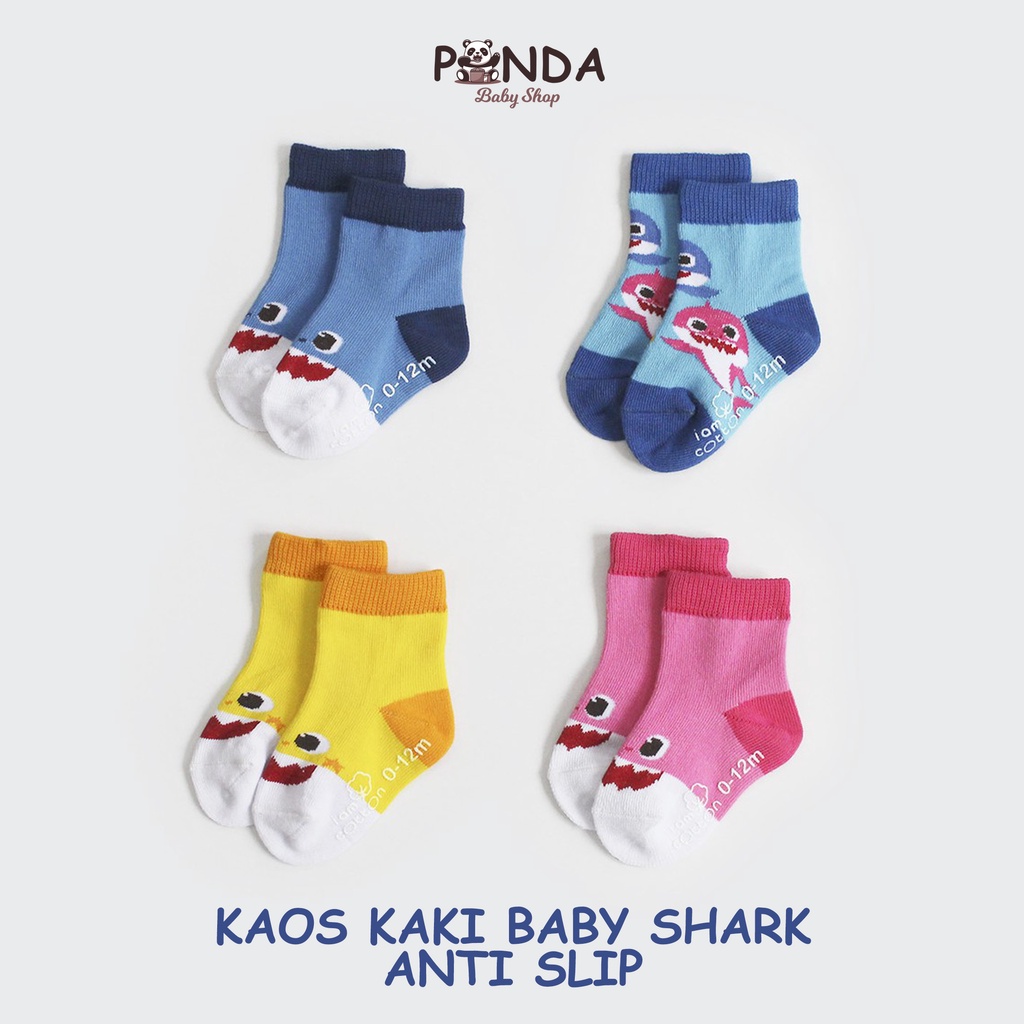 I Am Cotton Kaos Kaki Baby Shark - Kaos Kaus Kaki Bayi &amp; Anak Perempuan Laki 0 6 Bulan Polos Panjang Newborn Anti Slip