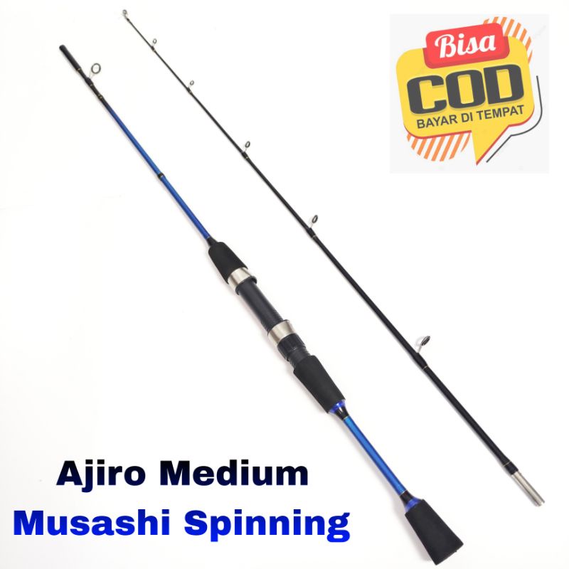 terlaris murah Joran fiber solid spinning medium Ajiro Musashi 165 180 198 cm