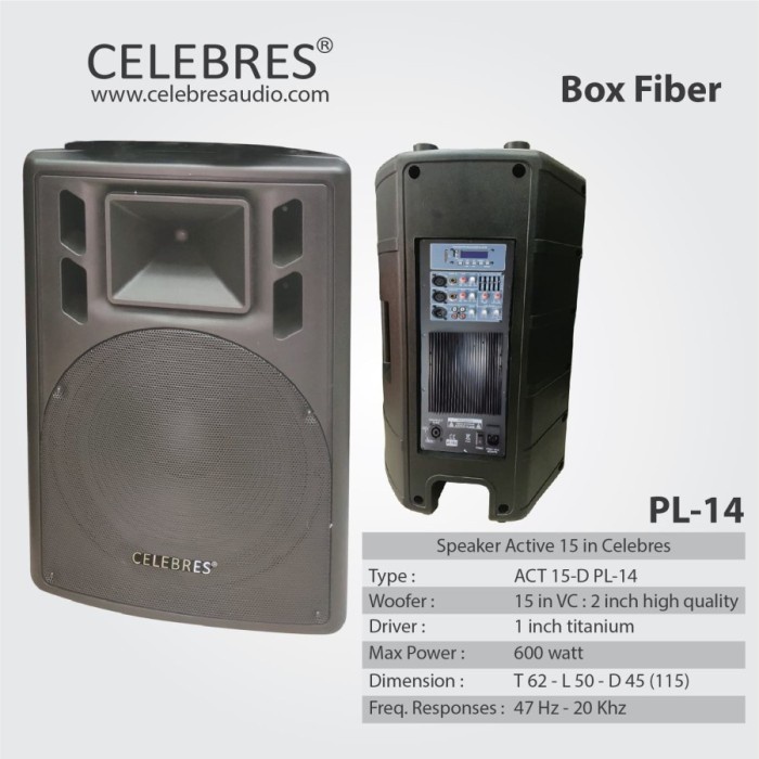 Speaker Aktif CELEBRES 15 Inch 15-D PL-14 Original no HUPER RCF JBL