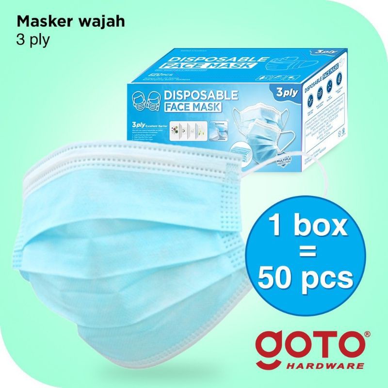 Jual Masker Kesehatan 3 Ply Disposable Face Mask Goto Enviro  Indonesia|Shopee Indonesia